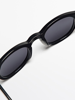 Massimo Dutti Круглые солнцезащитные очки, черный