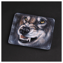 Кожаный картхолдер «Волк»