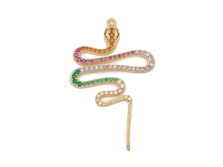 Подвеска "Змейка" 49,5мм, со стразами