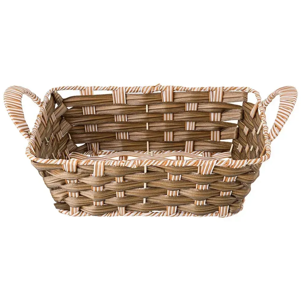 Корзинка с ручками коллекция натурель светлое плетение 25х8см