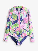 Купальник слитный на молнии для девочки Next E76-818, Темно-синий, Розовый