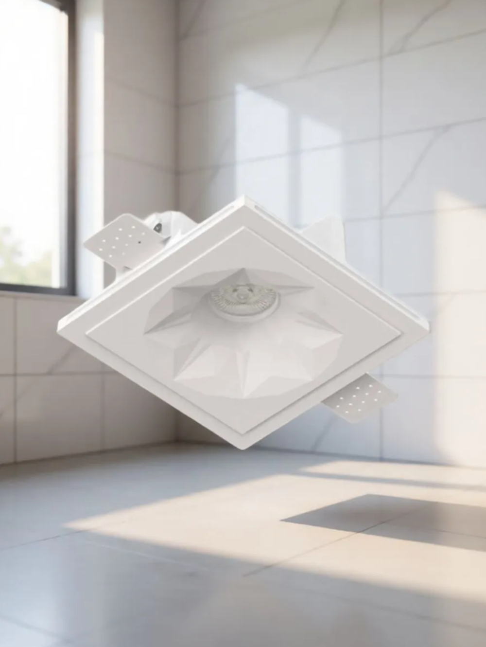 Светильник гипсовый встраиваемый Stellanova ELEKTRA POLY sn016 140х140х50мм со светодиодной лампой MR16 GU10 7W 2800K Ra>80