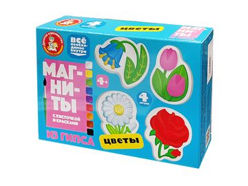 Магниты из гипса под роспись "Цветы"