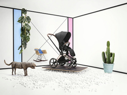 Коляска 3 в 1 Cybex Priam IV Rosegold complete и автокресло Cloud T i-Size Peach Pink Plus Sepia Black