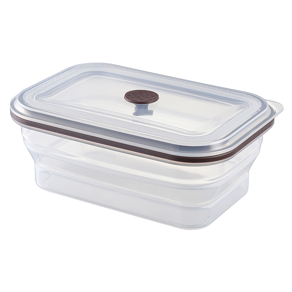 Контейнер для переноски и хранения силиконовый прямоугольный складной silikobox, 900 мл, темно-сливовый