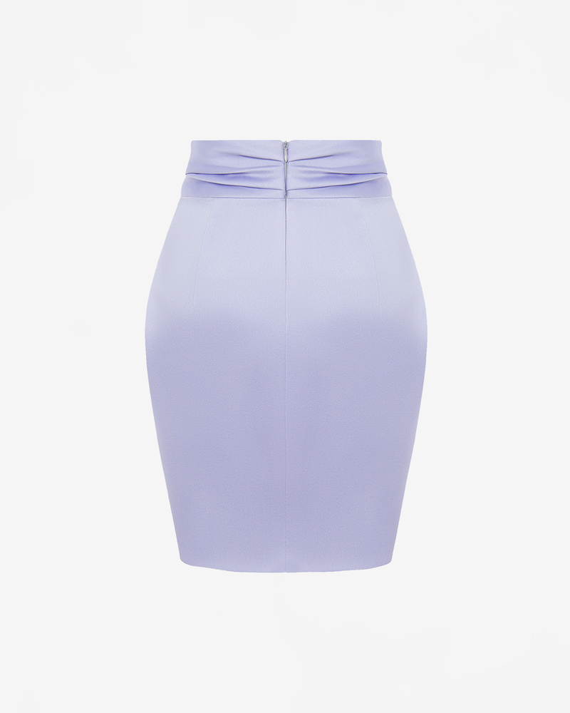 Юбка мини из сатина с драпировкой