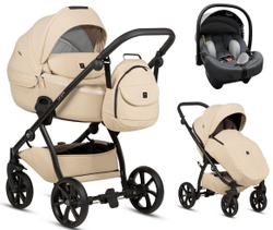 Детская коляска Tutis Uno 5 Plus Unico 3 в 1 с автокреслом Elo Lux EduSky Grey 1402151 Latte