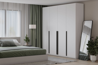 Распашной четырехсекционный шкаф Лорена Пакс-4 Белый 0101  220*50*220