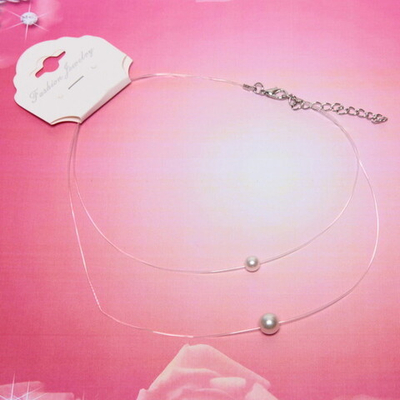 Подвеска двойная на шею на леске «Emerald - Жемчужинка», d-0.6мм