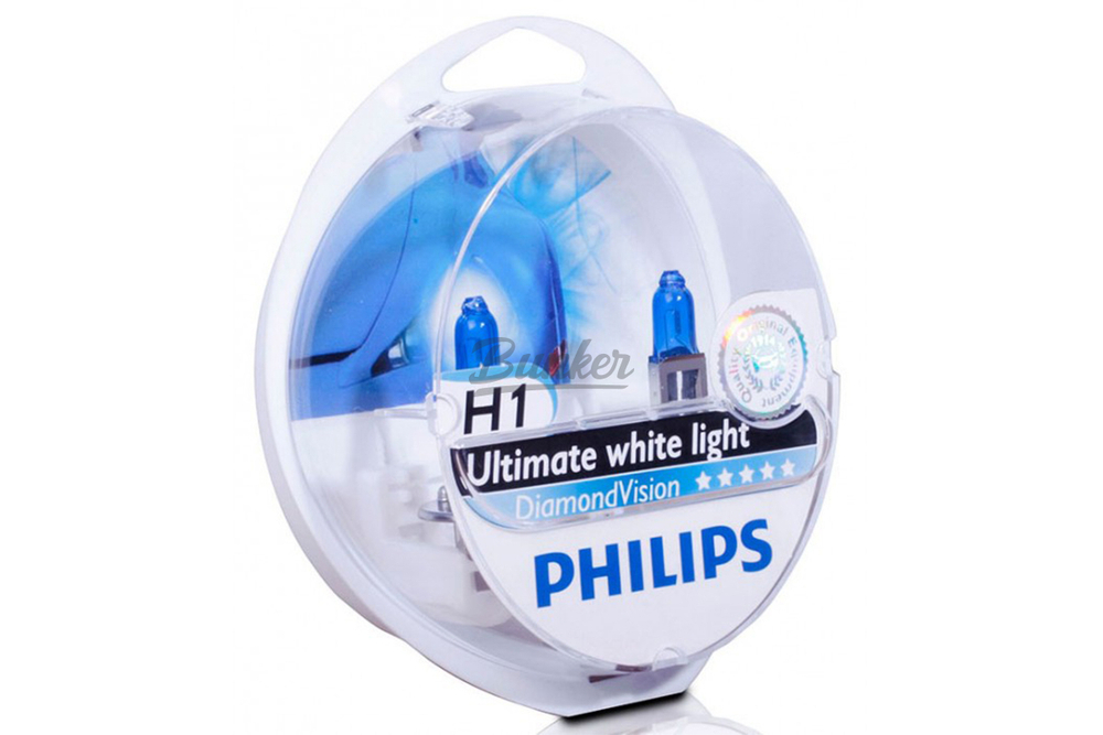 Галогенные автолампы Philips Diamond Vision Ultimate white light H1, (компл.)
