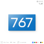 Номер на дверь 767, табличка на дверь для офиса, квартиры, кабинета, аудитории, склада, голубая 120х70 мм, Айдентика Технолоджи