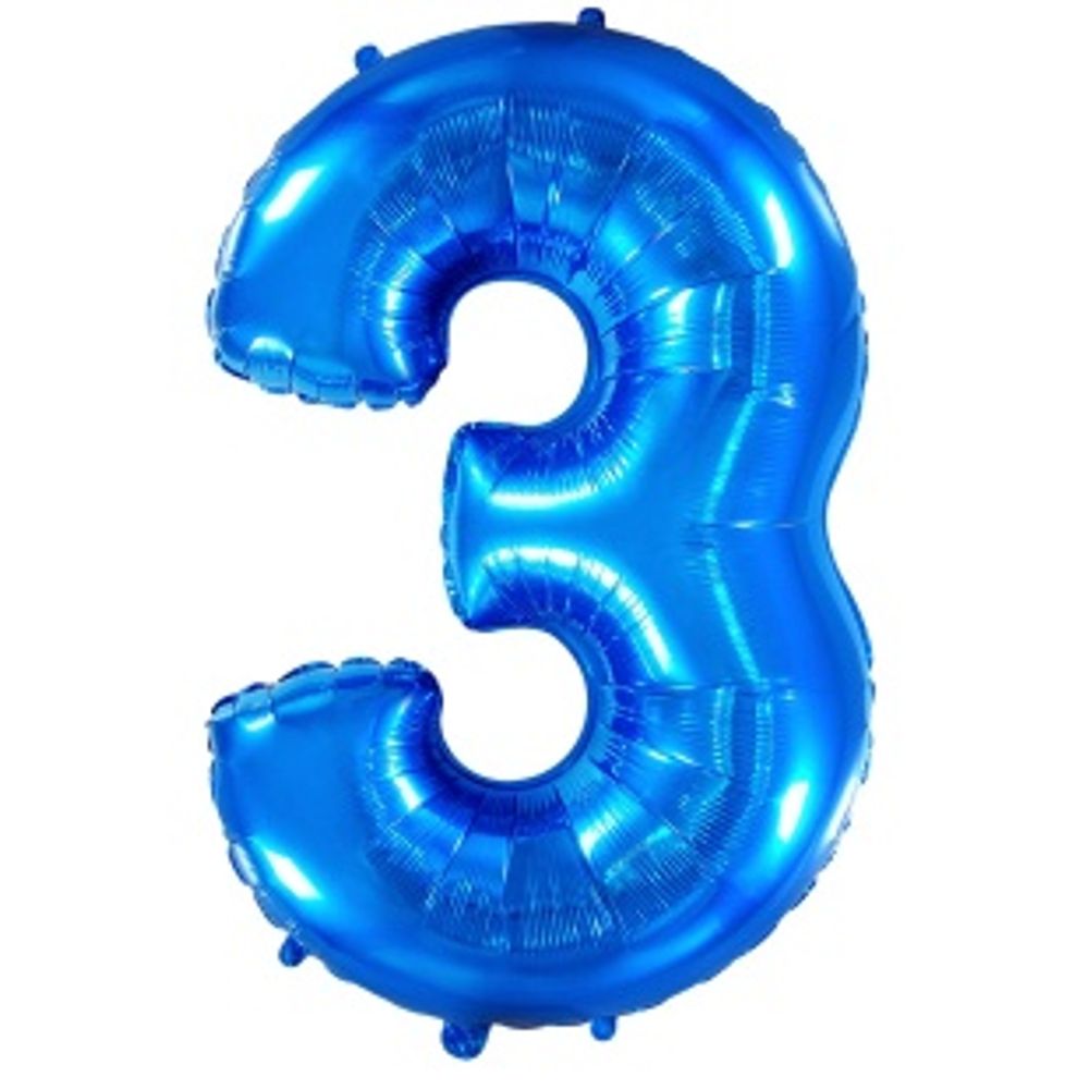 FM Шар 40" / 102 см "Цифра 3" Синий (БГ-60)  Изображение7