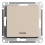 ATLASDESIGN 1-клавишный ВЫКЛЮЧАТЕЛЬ с подсветкой, сх.1а, 10АХ, механизм, ПЕСОЧНЫЙ