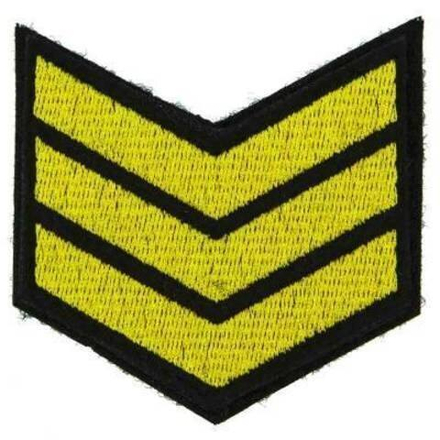 Нашивка за выслугу 3 года желтая (на липучке)