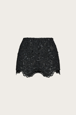 БАСКА ИЗ ОРГАНЗЫ И КРУЖЕВА, РАСШИТОГО БИСЕРОМ И ПАЙЕТКАМИ