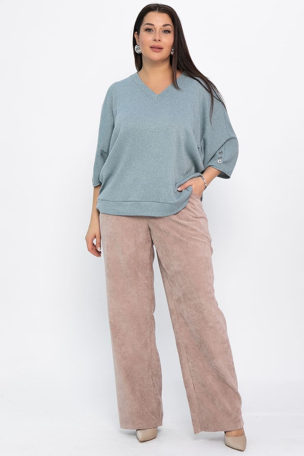 Брюки вельветовые Брауни (бежевые) Б14830-25М LT Collection