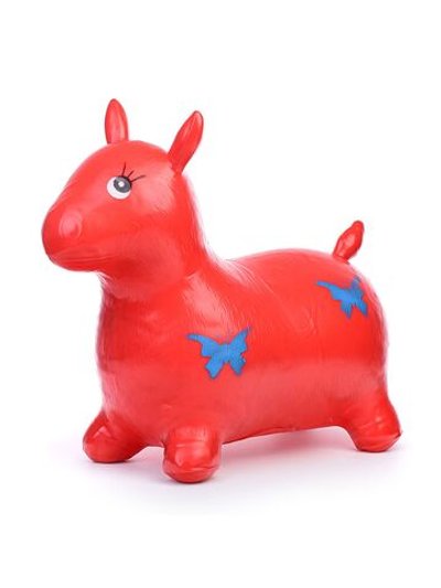 Прыгун Ослик с бабочками (красный цвет)