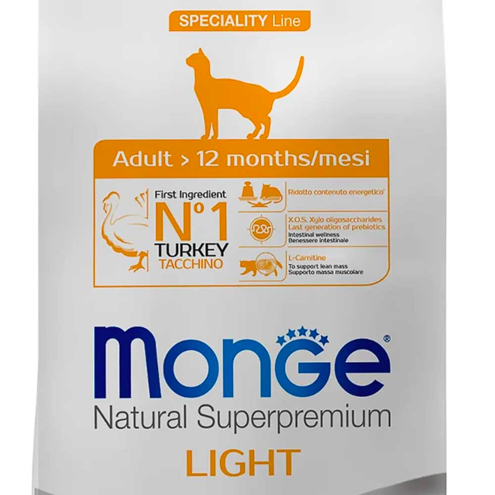 Monge корм для кошек с лишним весом с индейкой (Light)