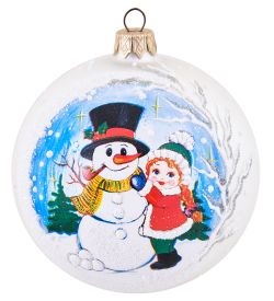 Элита НФШ-1662/1 Ел.украшение Шар «Девочка и снеговик» 100 мм