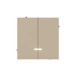 Переключатель двухклавишный с подсветкой, KANT, ванильный марципан