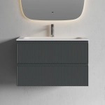 Тумба подвесная SANCOS Сноб Р (Snob R) 790х445х500, c двумя ящиками оснащенными доводчиками, темный антрацит матовый, арт.SNR80MDH