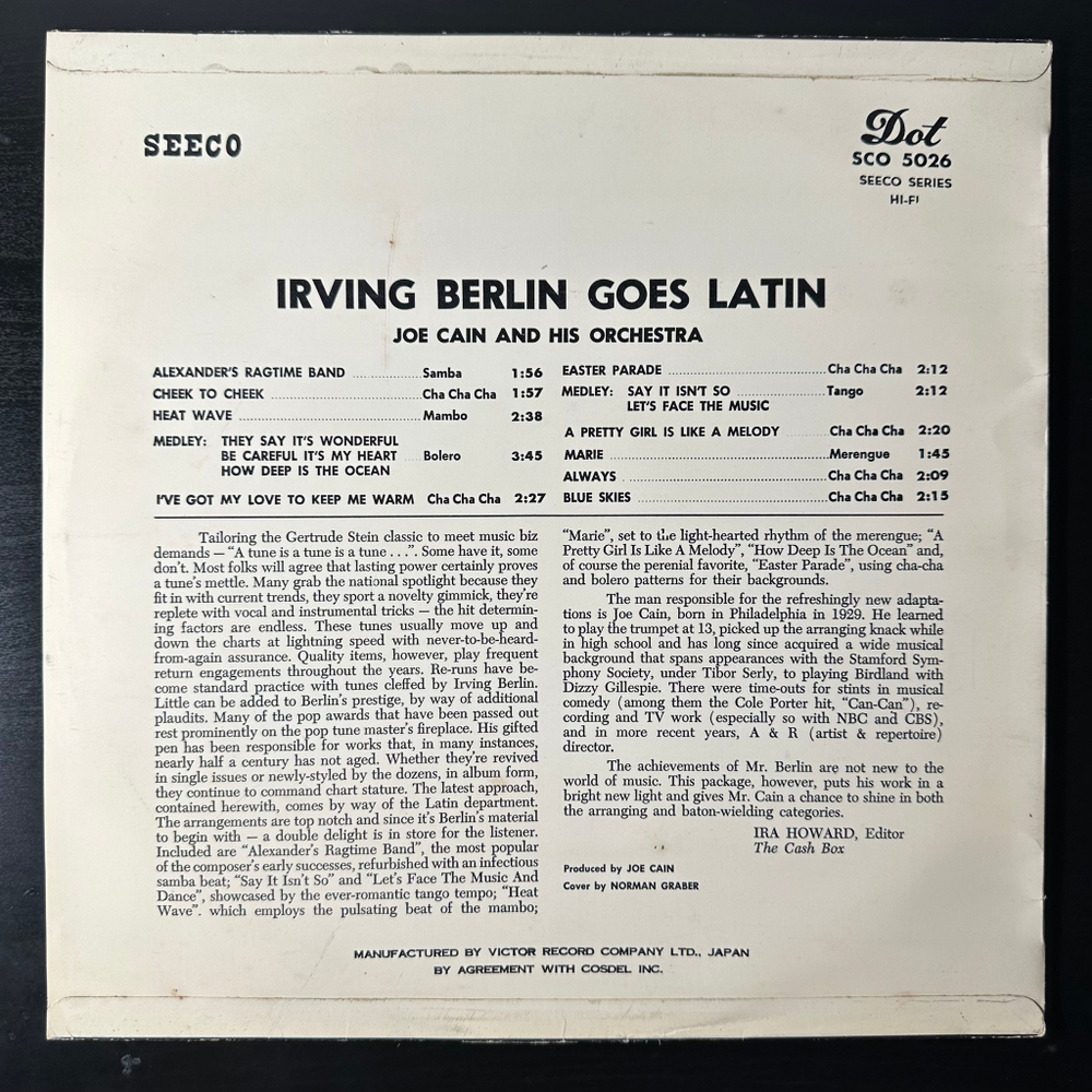 Joe Cain And His Orchestra – Irving Berlin Goes Latin (Япония)