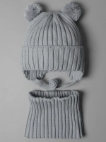 Шапка с завязками и снуд детская, осень