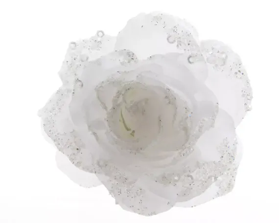 Декоративный цветок Сахарная роза белоснежная 11*8 см., Kaemingk (629346)