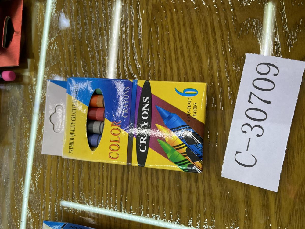 Мелки восковые, 6 цветов, круглые, картонная коробка с подвесом, С-30709