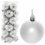 Новогодние шары 6 см (набор 24 шт) "Глянец", серебро (Серпантин)