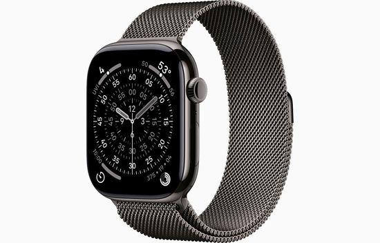 Умные часы Apple Watch Series 11, 42 mm, Black Titanium, Black Milanese Loop