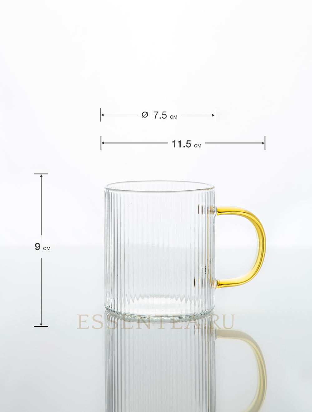 Чашка стеклянная с ручкой "Мейли" 250 мл
