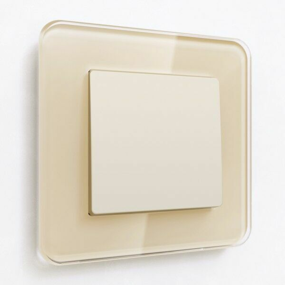 Перекрестный выключатель одноклавишный (айвори матовый)