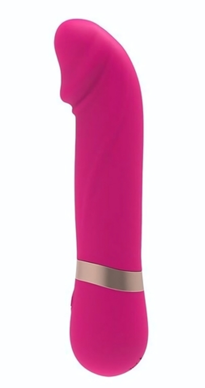 Розовый мини-вибратор с загнутой головкой Dildo Vibe - 11,7 см. (Цвет: розовый)