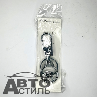 Брелок для ключей МЕТАЛЛ СУЗУКИ\SUZUKI круглый РУЛЬ с 2ным карабином