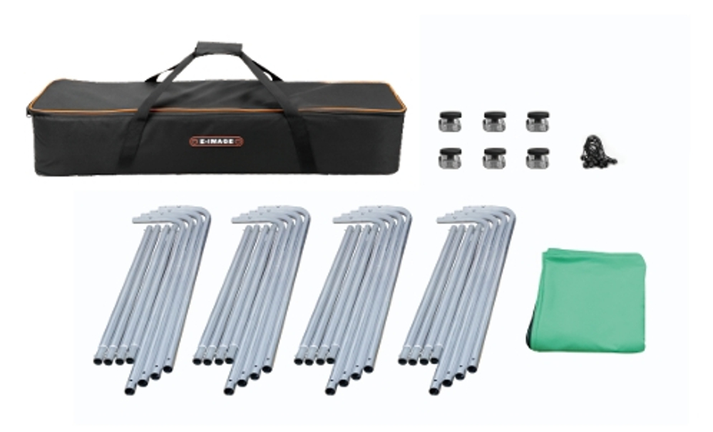 E-IMAGE MB42 collapsible background kit black Фон муслиновый 2.4х4 м на разборной раме, черный