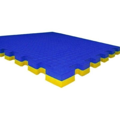 Будо-маты (татами) Экополимеры (1 плита 100х100х2,5см, 1кв.м./уп) Сине-желтый от 200 шт.