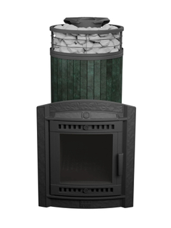 Печь банная «Атмосфера XL» Верде Гватемала ламель+сетка с тоннелем