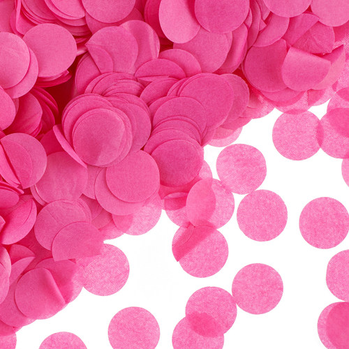 Конфетти 2,5 см круг Ярко-розовый, тишью, 50 гр ВВ