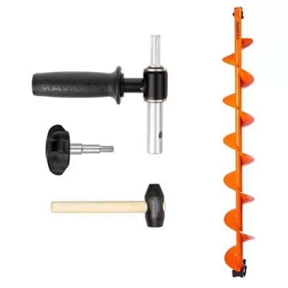 Комплект под мотобур шнек MOTOSHTORM R+адаптер АШ-02+молоточек, 130R