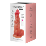 Телесный вибратор-гигант 25см с пультом ДУ Bior Toys Erowoman ER-30111