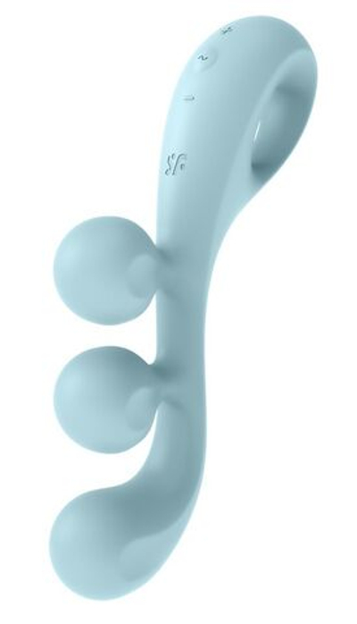 Голубой тройной вибромассажёр Tri Ball 2 (Цвет: голубой)