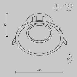 Встраиваемый светильник Technical DL028-2-01W