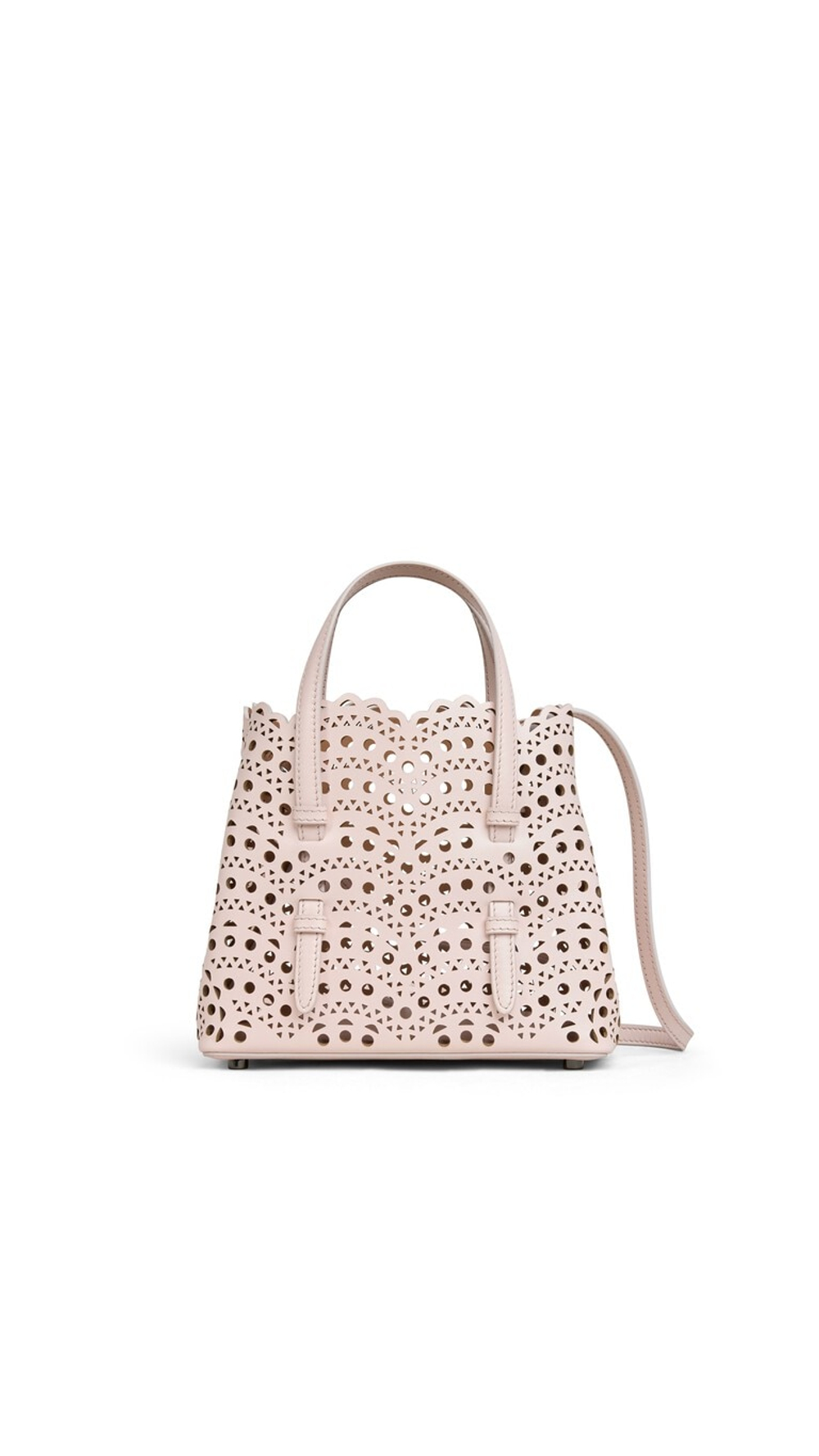 ALAÏA СУМКА MINA 20 ИЗ ТЕЛЯЧЬЕЙ КОЖИ, РОЗОВЫЙ