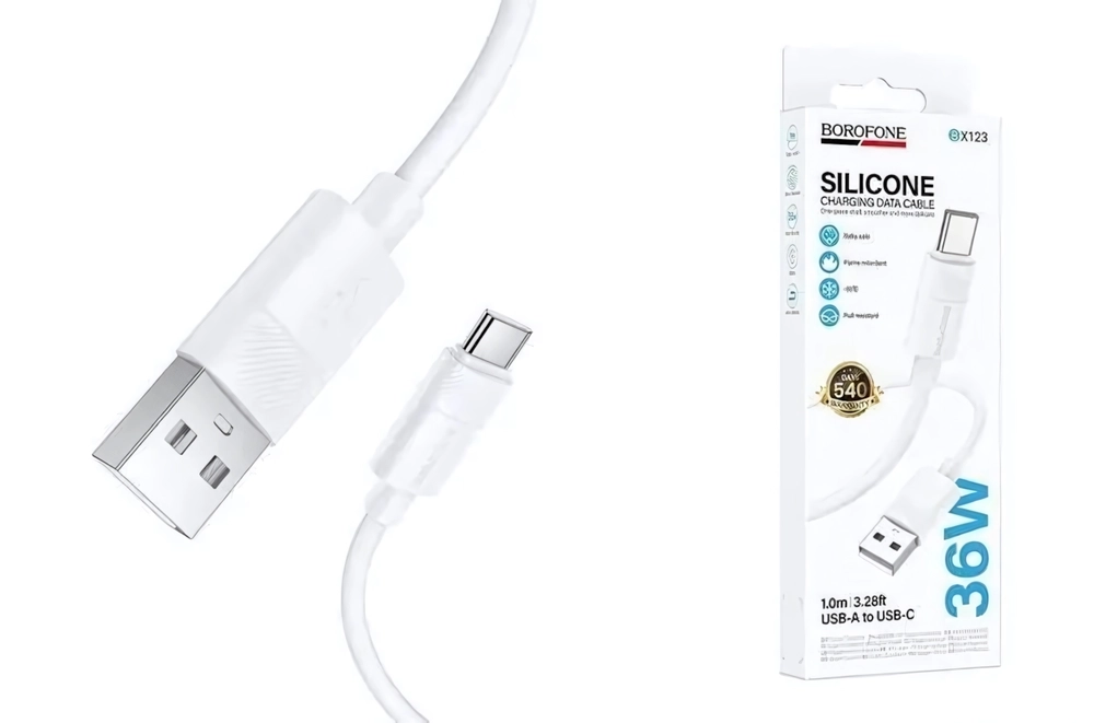 Кабель USB BOROFONE BX123 Type-C белый