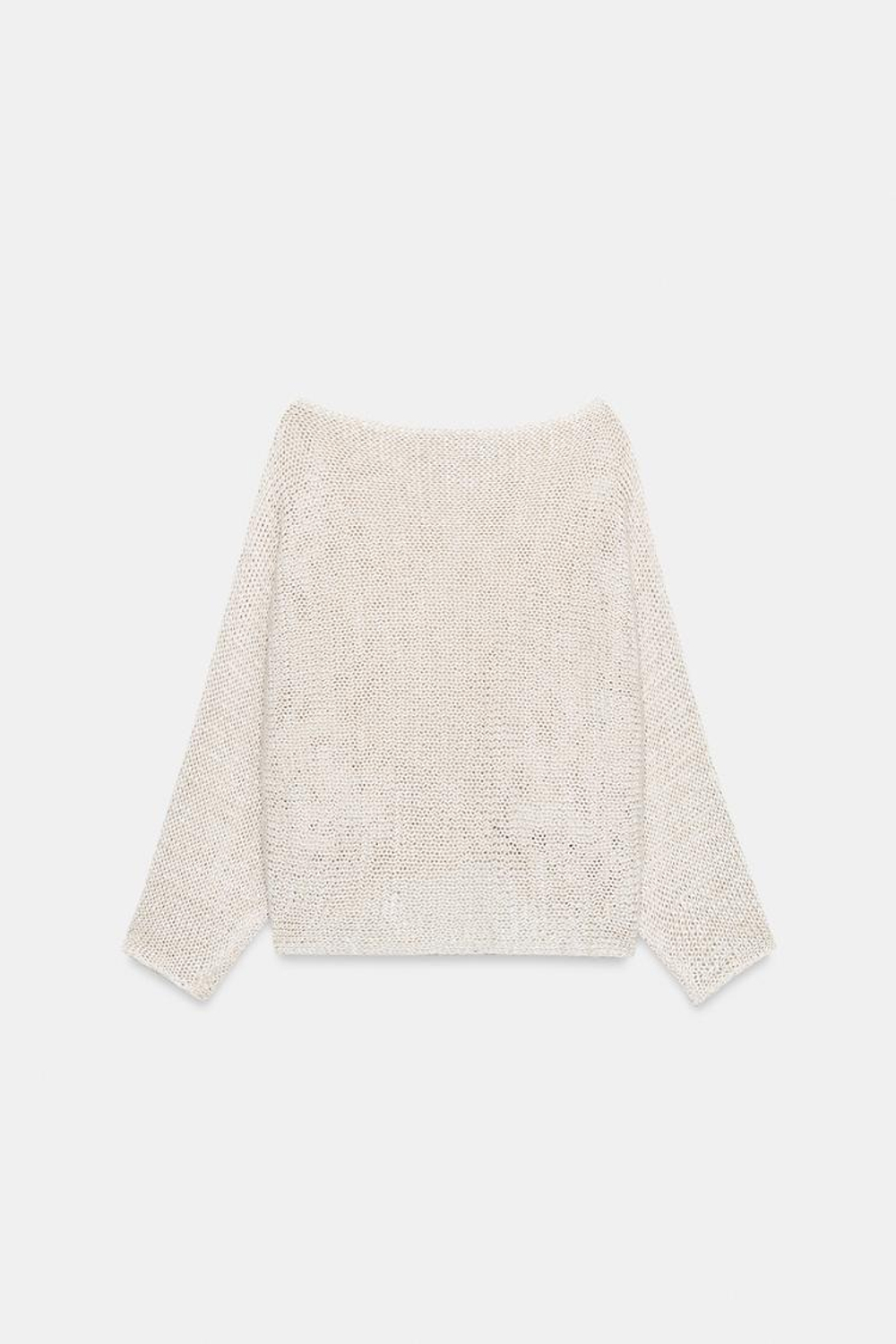 ZARA СВИТЕР С ШИРОКИМИ РУКАВАМИ, ПЕСОЧНЫЙ МЕЛАНЖ