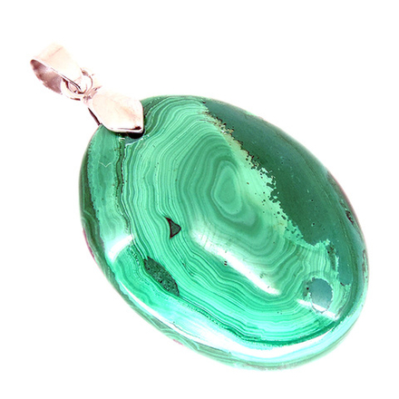 Кулон "Овал" малахит светлый асс.