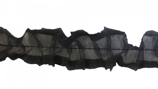 Рюш Бантичная черная