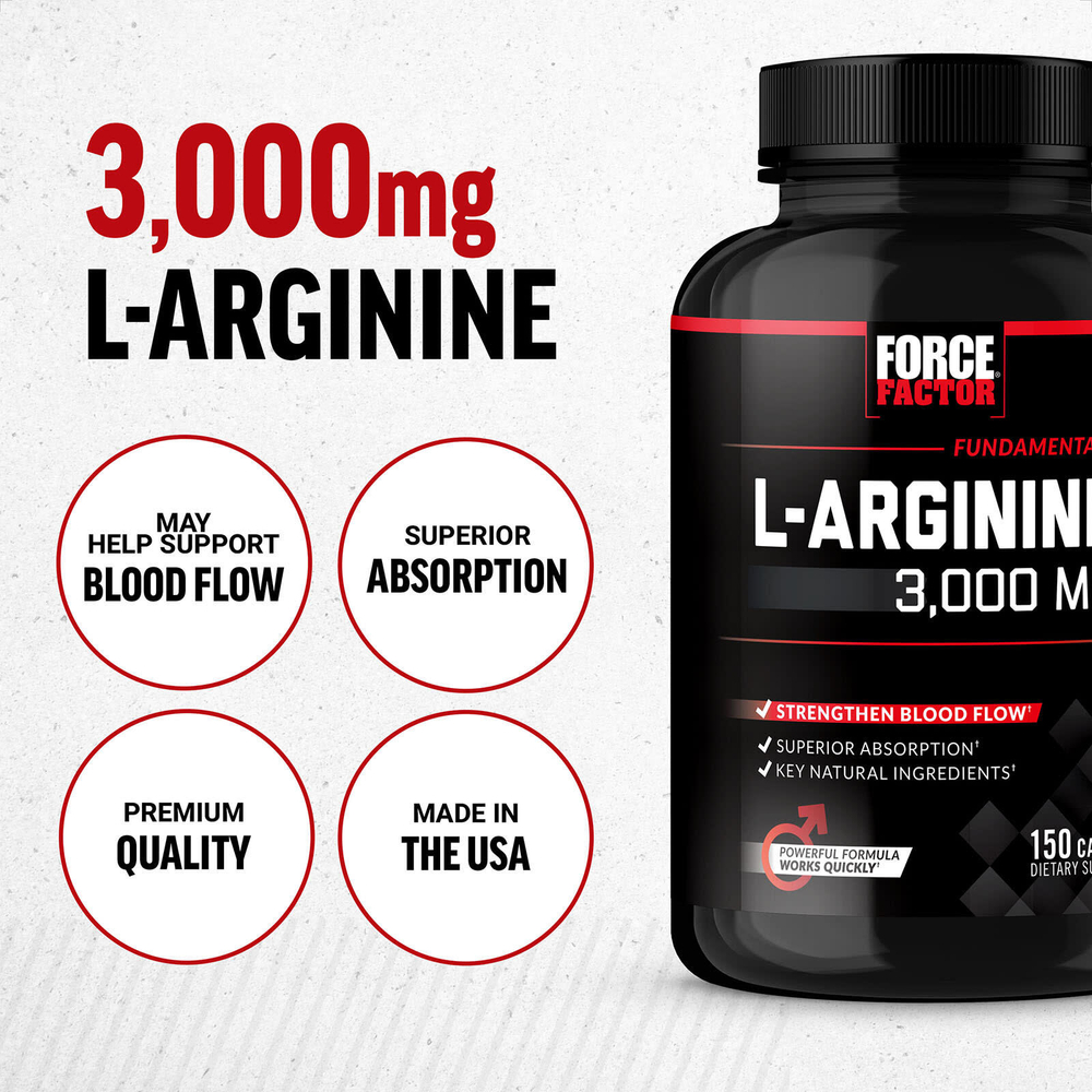 Force Factor, L-аргинин, 150 капсул