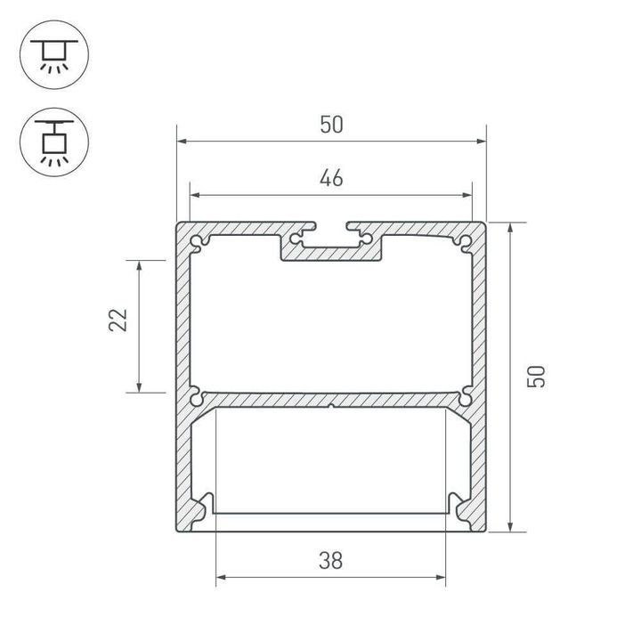 Профиль Arlight SL-LINE-5050-2000 ANOD 019304